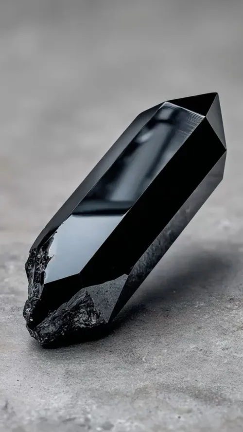 Obsidian specimens displayed alongside geological maps